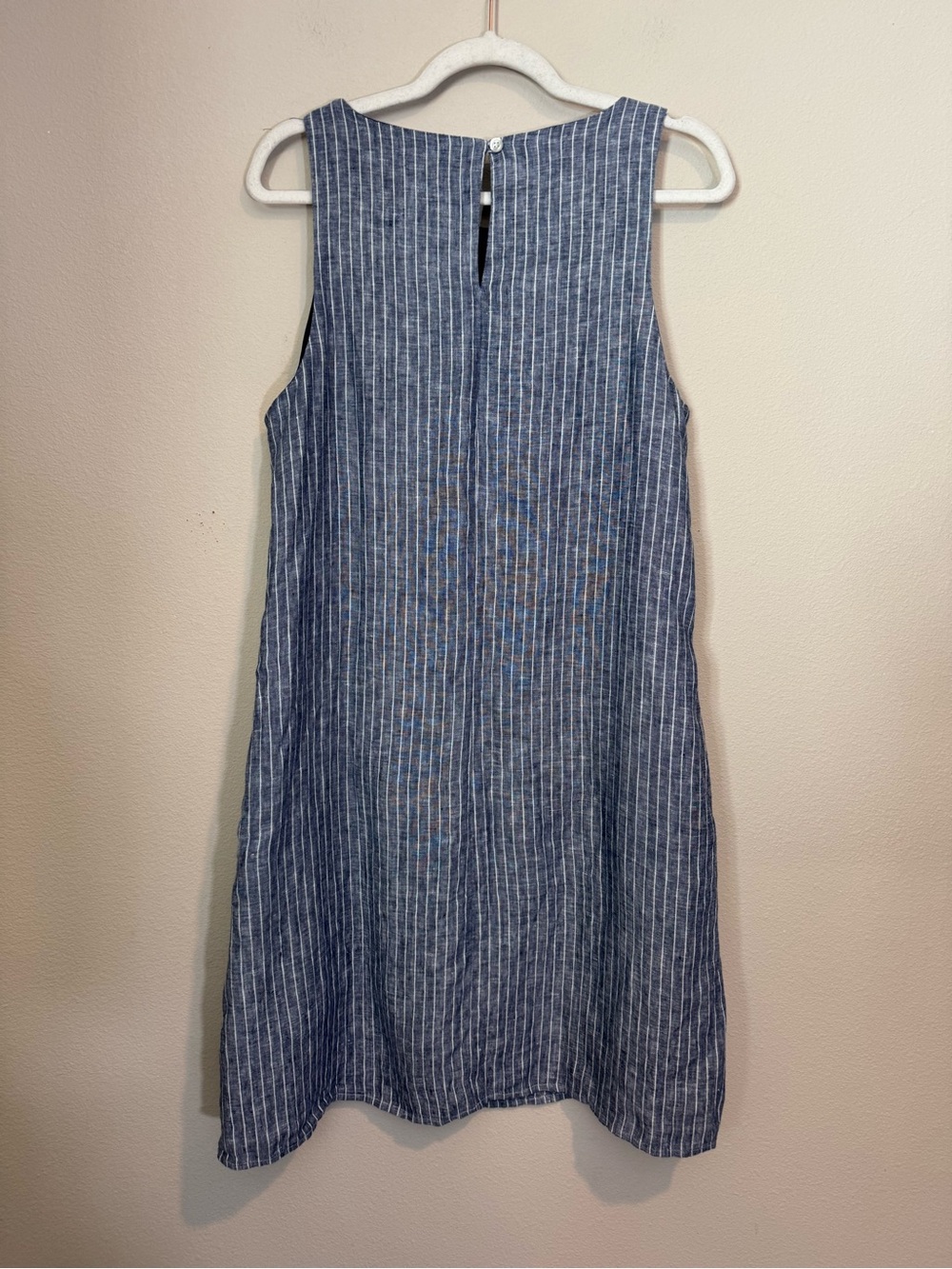 Quince 100% European Linen Tank Mini Dress Chambray Stripe - Picture 5 of 6
